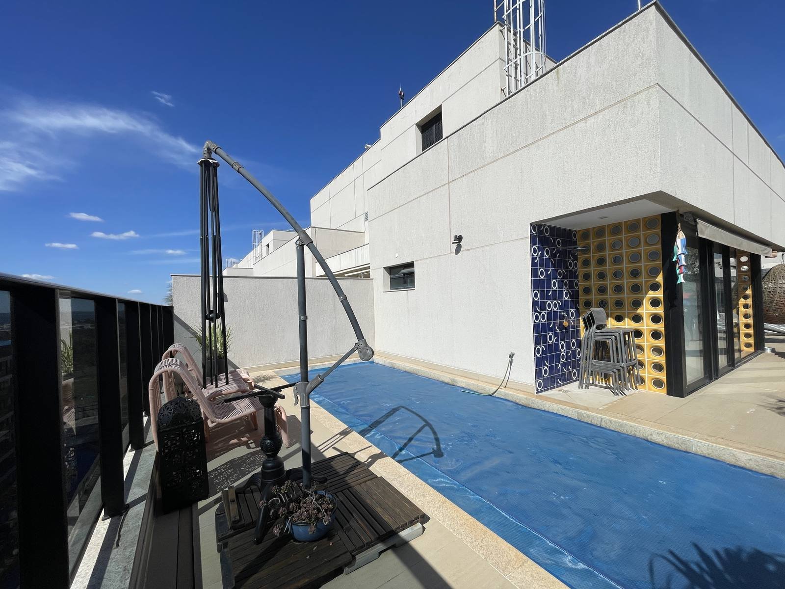 Piscina privativa na cobertura do Reserva Malbec